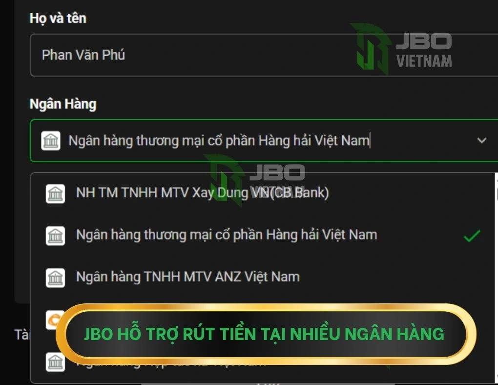 Hướng Dẫn Rút Tiền JBO 2026 Về Tài Khoản Nhanh Chóng An Toàn