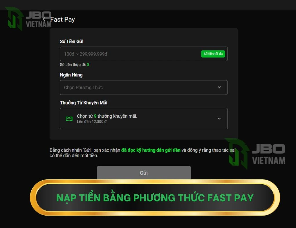 Hướng dẫn nạp tiền JBO 2026 – Phương thức thanh toán
