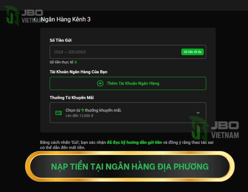 Hướng dẫn nạp tiền JBO 2026 – Phương thức thanh toán