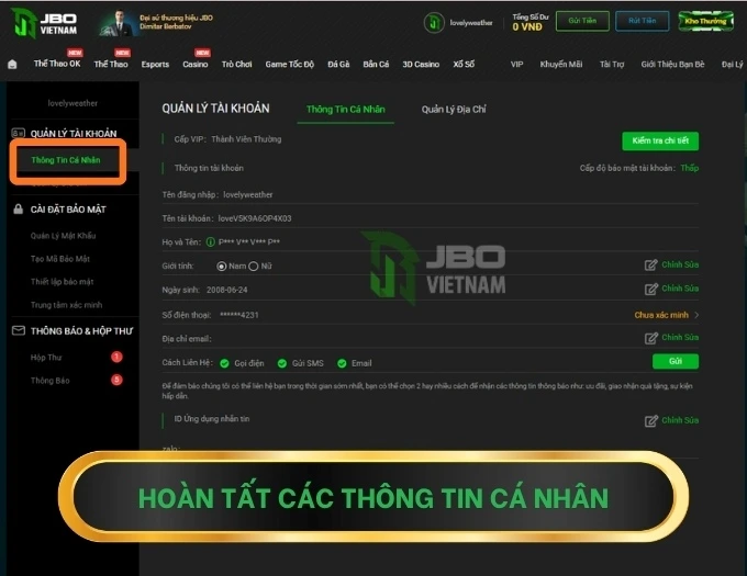Hướng Dẫn Rút Tiền JBO 2026 Về Tài Khoản Nhanh Chóng An Toàn