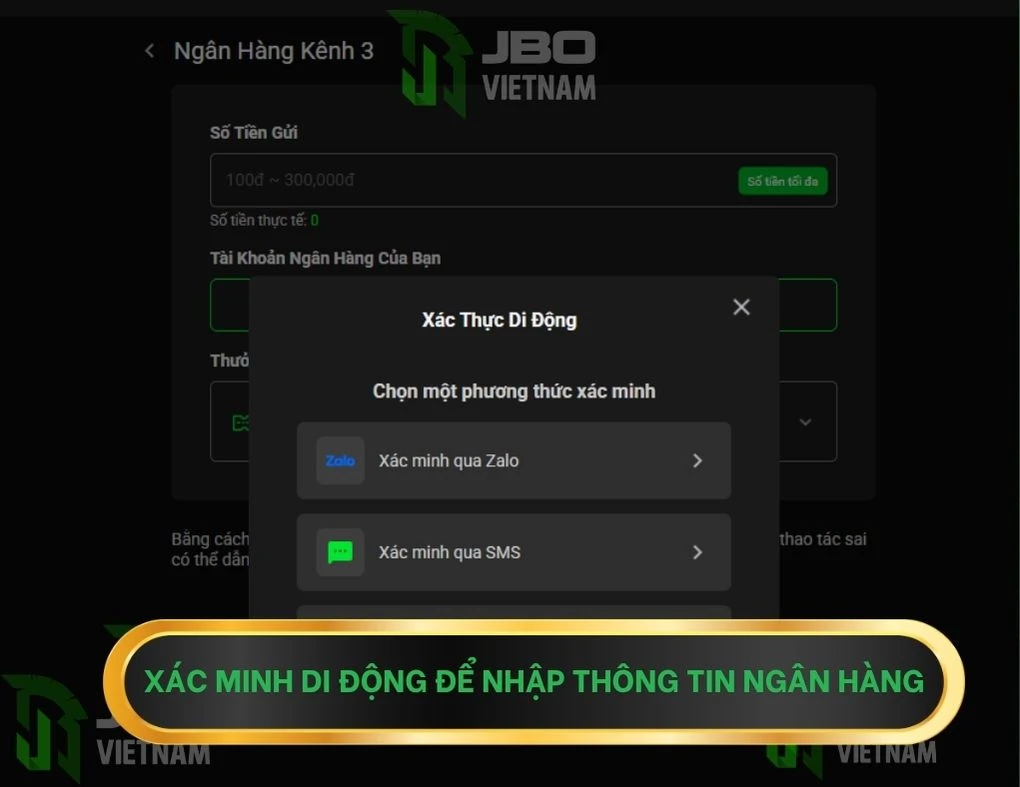 Hướng dẫn nạp tiền JBO 2026 – Phương thức thanh toán